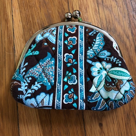 Vera Bradley Handbags - Vera Bradley Double KIss Java Blue Coin Purse